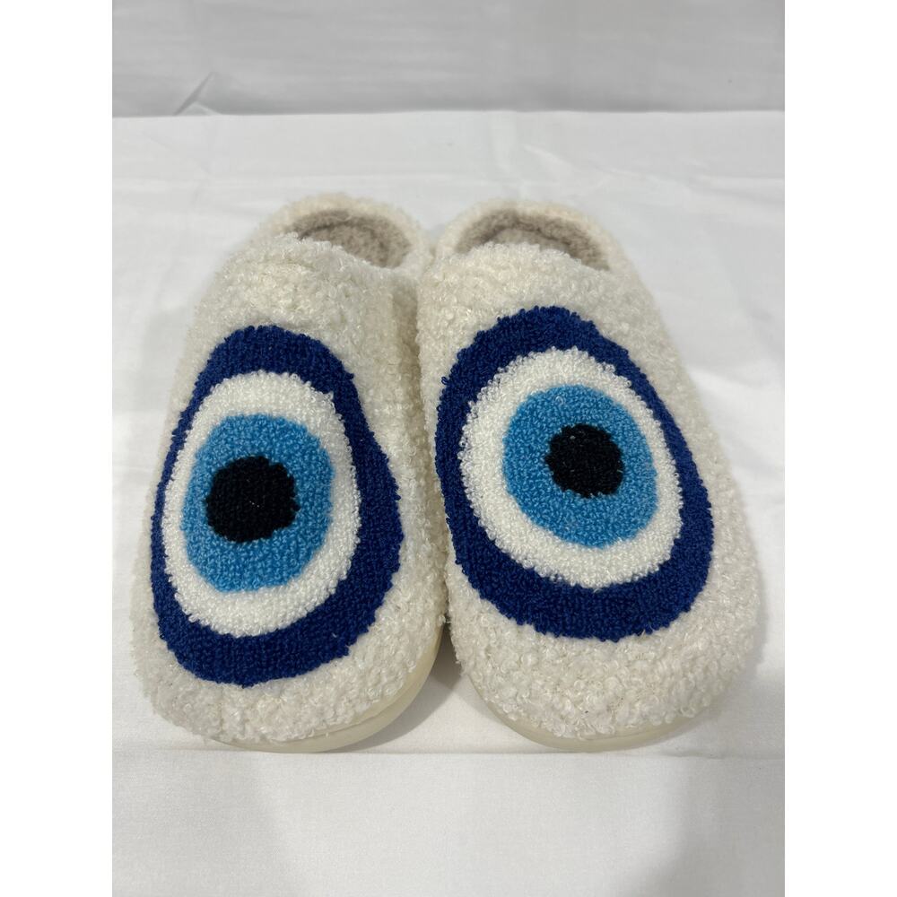 Blue Evil-Eye Plush Slipper